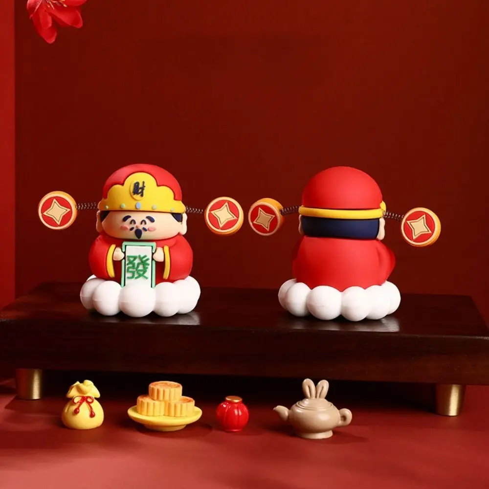 Mini Cute God of Wealth Decoration Creative Silicone God of Wealth Mascot Bring Fortune Cartoon Car Ornaments Chinese New Year