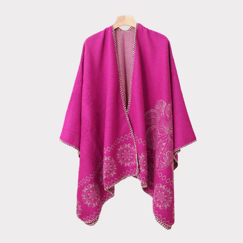 Autumn and Winter New Cape Shawl Warm Men's Hot Selling Split Cape Travel Driving Multi-purpose Poncho Cloak Coat Gift P3