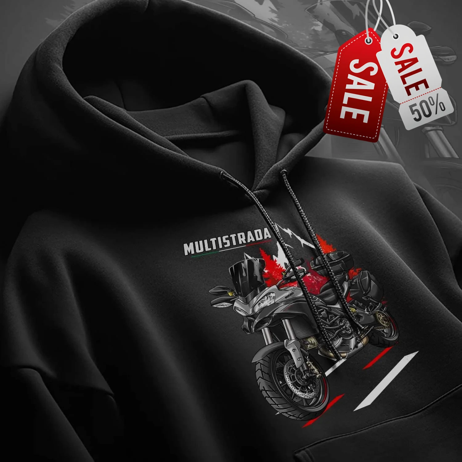 

Модели 2010-2015 Италия Multistrada 1200, мотоциклетный пуловер с капюшоном, 100% хлопок, удобная повседневная мужская одежда, уличная одежда для водителя