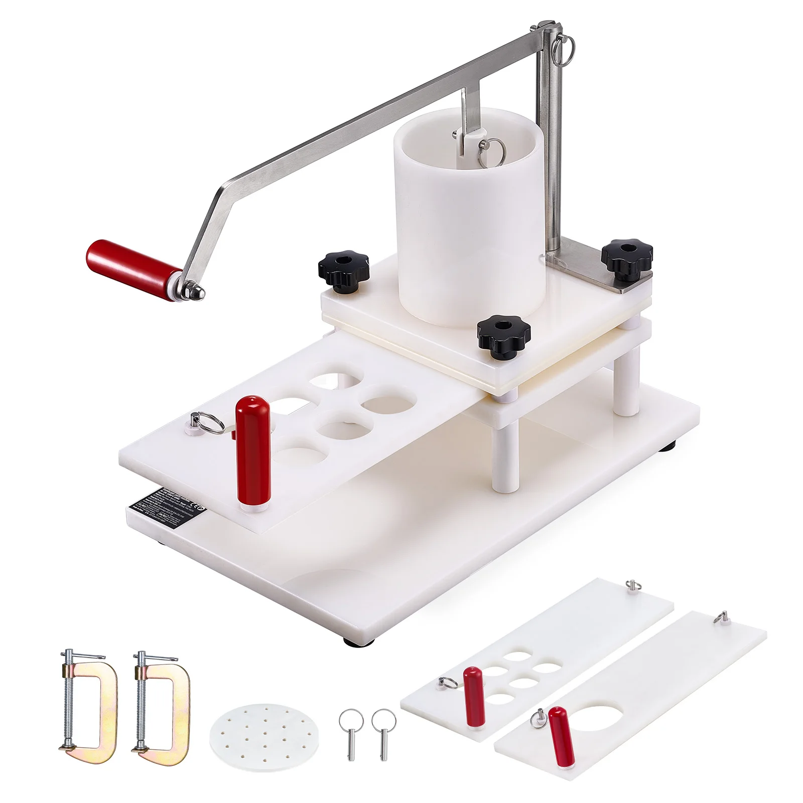 

VEVOR Commercial Burger Patty Maker 3 Convertible Mold(2/4/5-inch) Manual Beef Patty Maker 1.5KG Hopper Hamburger Press Machine