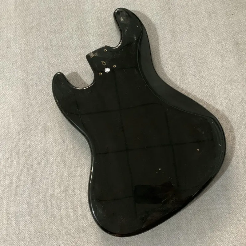 Jazz Bass Model Electric Bass Body Black Color 4 Strings JB Pickups DIY Solid Wood Right Hand for Replace and Luthier GB261