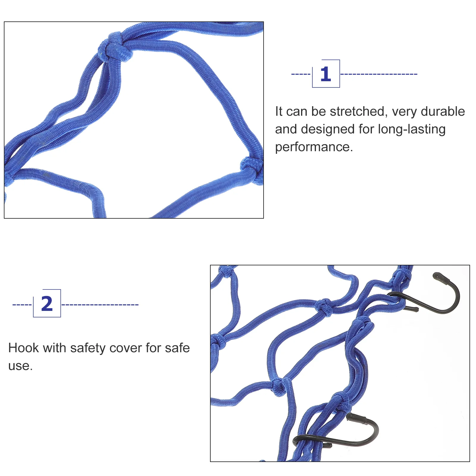 

Luggage Cover Net Bicycle Motorcycle Rubber Elastic Rear Frame Bag Carrier Blue Color Storage Hook Safe Use Durable