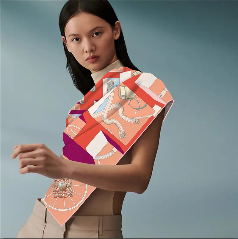 

Triangle Silk Shawl Scarf Women Twill Scarves Bag Clothing Decoration Hair Neck Bag Accessories Mother Lover Gift