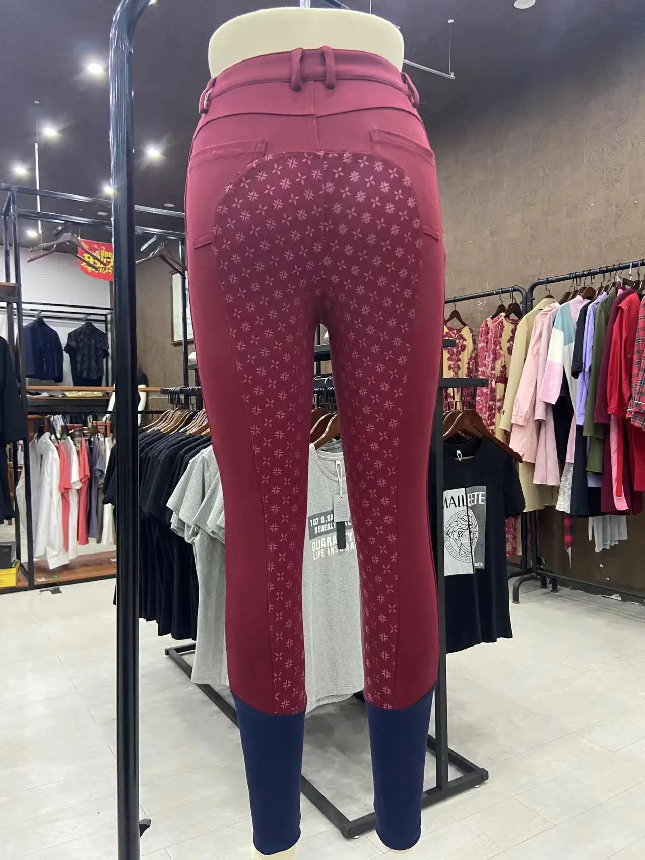 Nieuwe Vrouwen Paardensport Broek Hoge Taille Zak Draad Drukken Slim Fit Running Tight Sport Horse Rijbroek