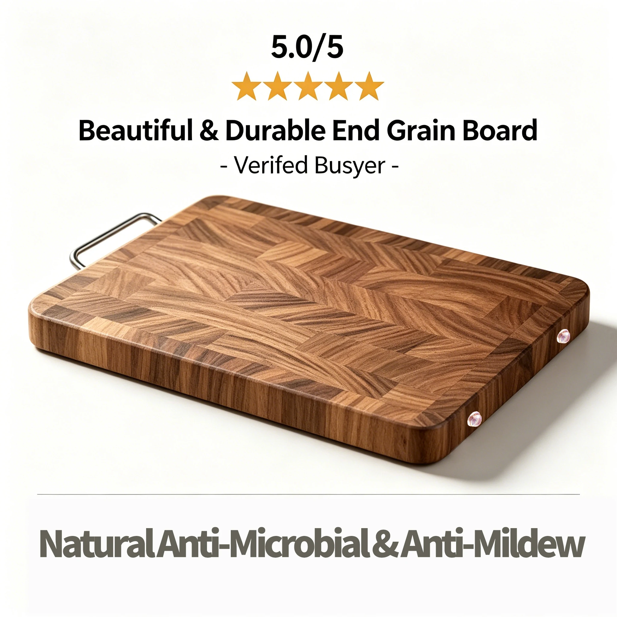 Premium Black Walnut Cutting Board Extra Large Wood Butcher Block Heavy Duty Kitchen Chopping Block with Handle Wedding Gift