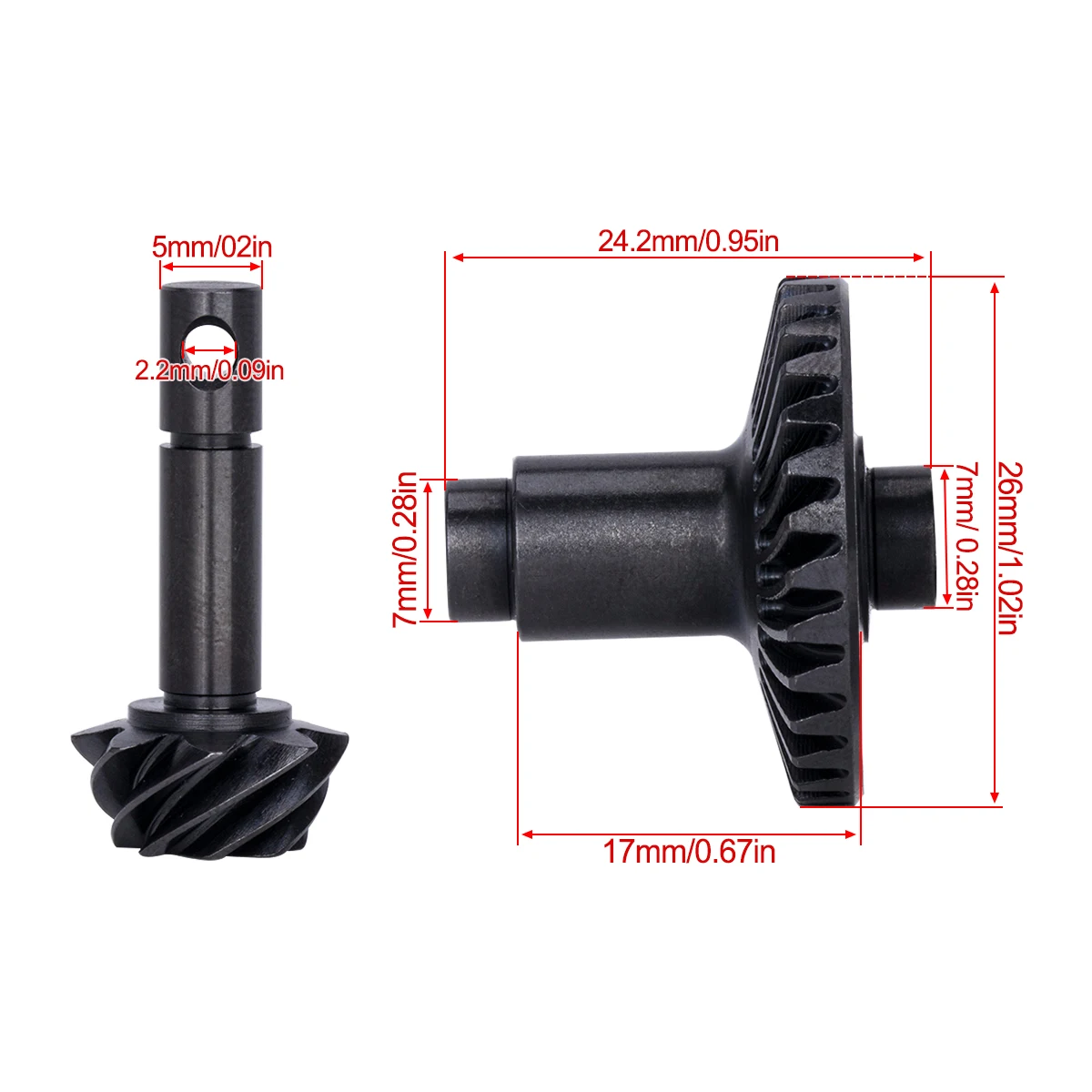 Overdrive-Ensemble d'engrenages 30/8T en acier trempé, pour 1/10 RC inoler SCX10 II AR44 AR45 Capra F9 VS4-10 essieux Phoenix