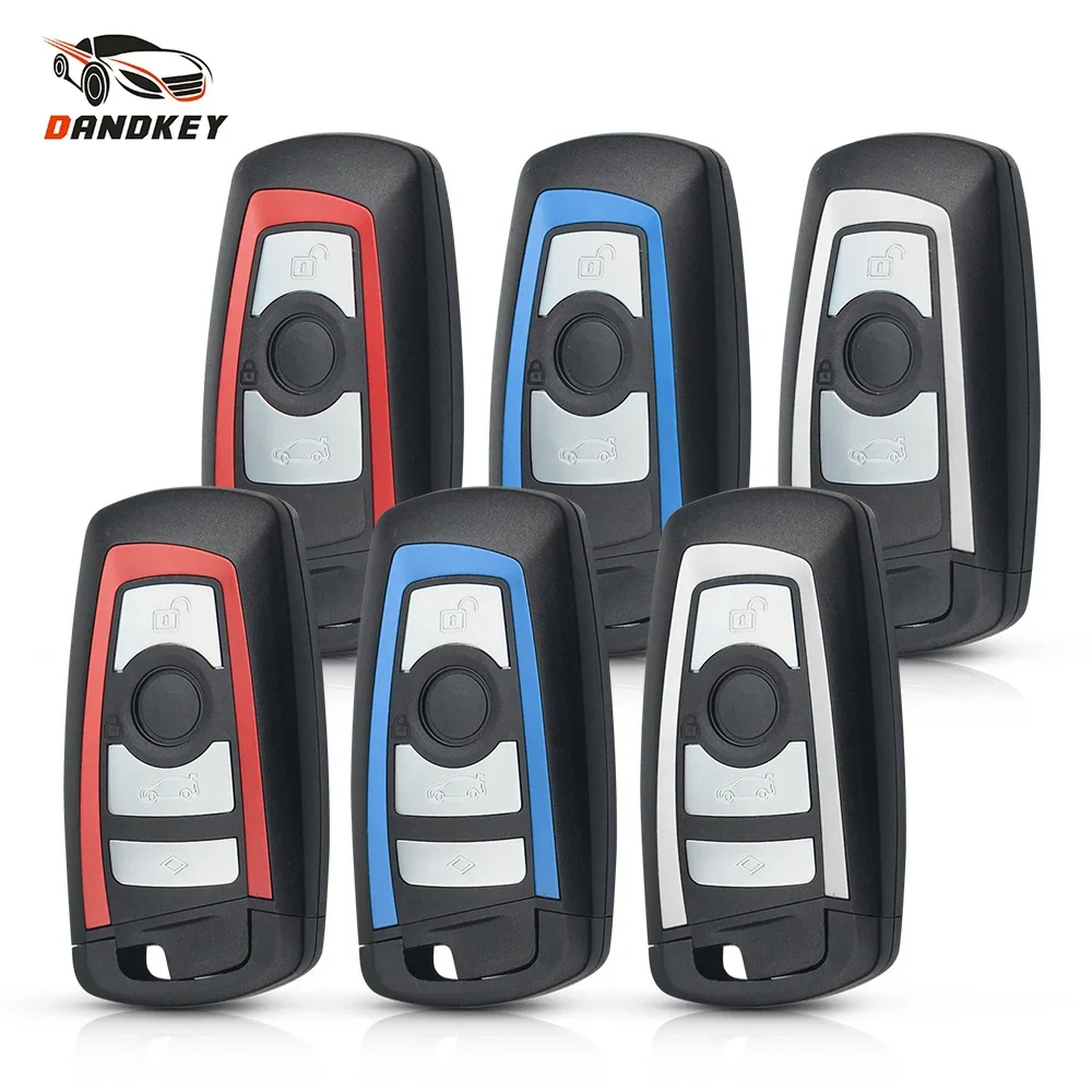 KEYYOU New Colorful Replacement Smart Key Shell Fob Case 3 4 Buttons With Uncut Blade For BMW 1 3 5 Series F10 F20 F30 F40