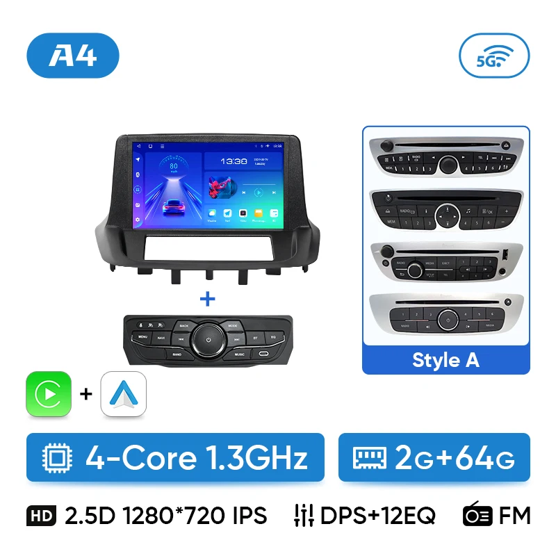 Ainavi autoradio multimediasysteem voor Renault Megane 3 RS Fluence Samsung SM3 2008 2010 2014 Android Auto draadloze Carplay DSP 4G
