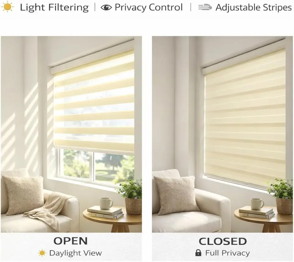 Boosly Eco-Friendly Waterproof Durable Anti-UV Modern Vertical Pattern Fabric Window Blinds Exterior Installation Wide Blade
