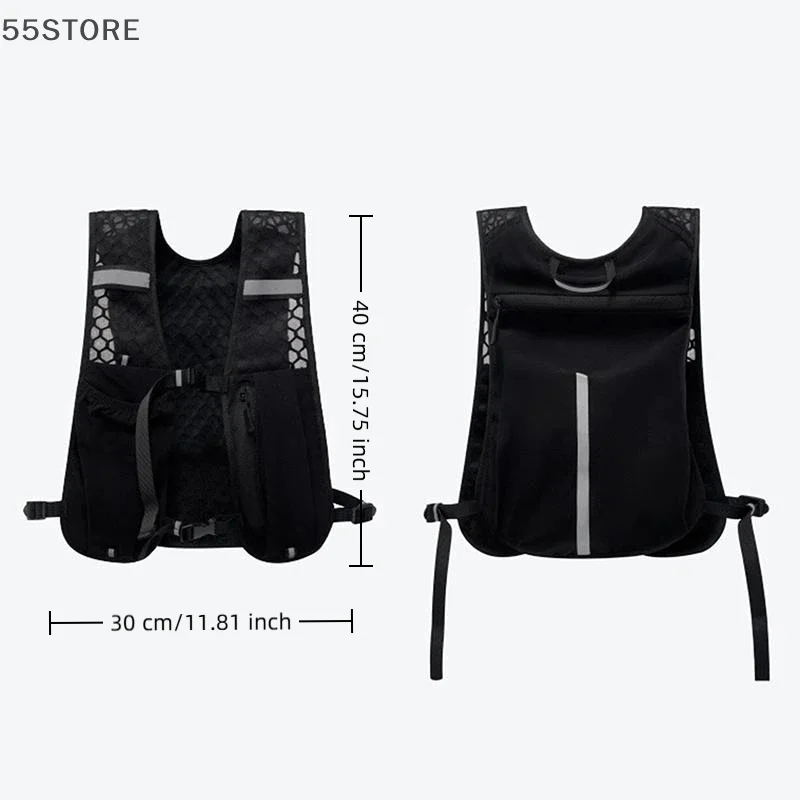

Lightweight Running Storage Vest For Biking Reflective Hydration Water Chest Pack With Phone Storage Pocket