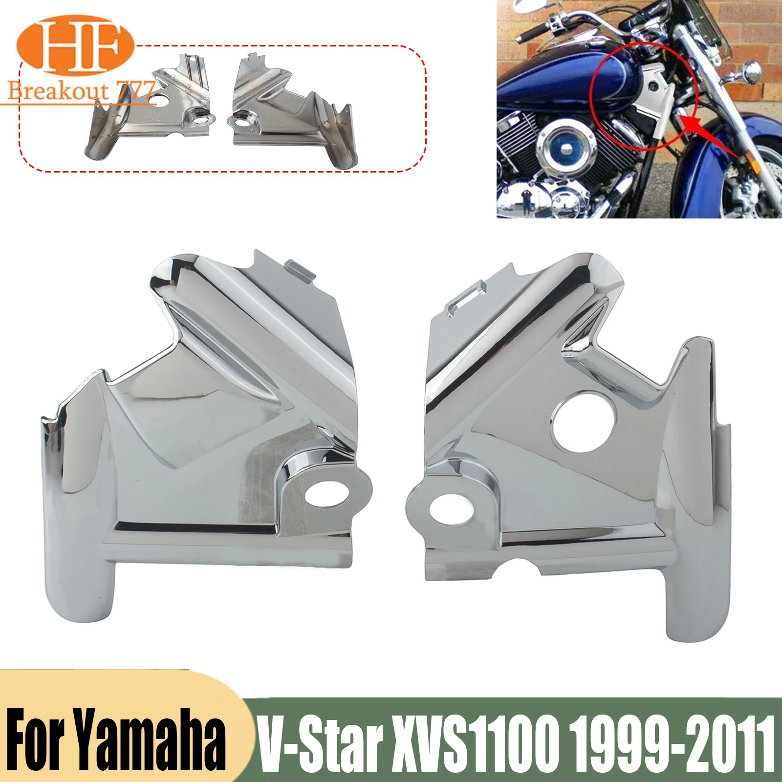 For Yamaha V-Star XVS1100 1999-2011 Motorcycle Frame Neck Cover