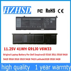 G91J0 41WH V6W33 54WH Original Battery For Dell Inspiron15 5310 3511 5510 5410 5415 5518 3510 3515 5418 7415 Latitude3320 3520