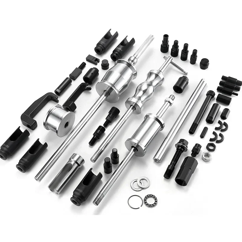 Diesel Fuel Injector Seat Cleaning Kit 40Pcs Common Rail Injector Extractor W/Slide Hammer Diesel Puller Removal Tool Set