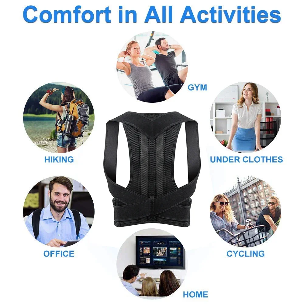 Back Posture Corrector Adult Back Support Shoulder Lumbar Brace Health Care Support Corset Back Belt Reinforced Belt Lumbar Hot