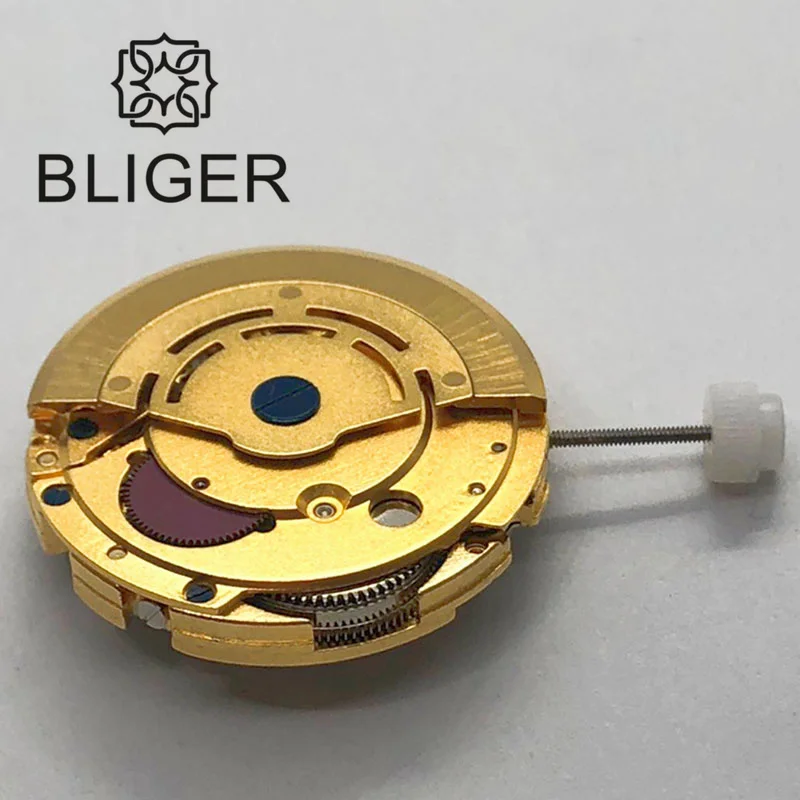 BLIGER Gold Watch Movement Mingzhu 5833-3 GMT Automatic Mechanical Watch Movement White Date Replacement Watch Parts Accessories