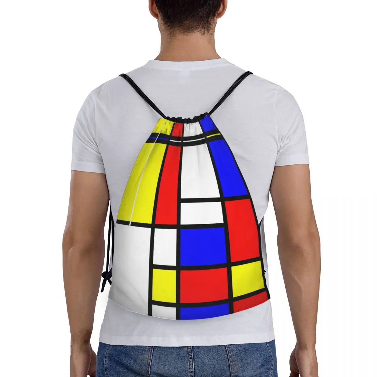 

Piet Mondrian Composition Backpacks Multi-function Portable Drawstring Bags Sports Bag Book Bags For Travel Students