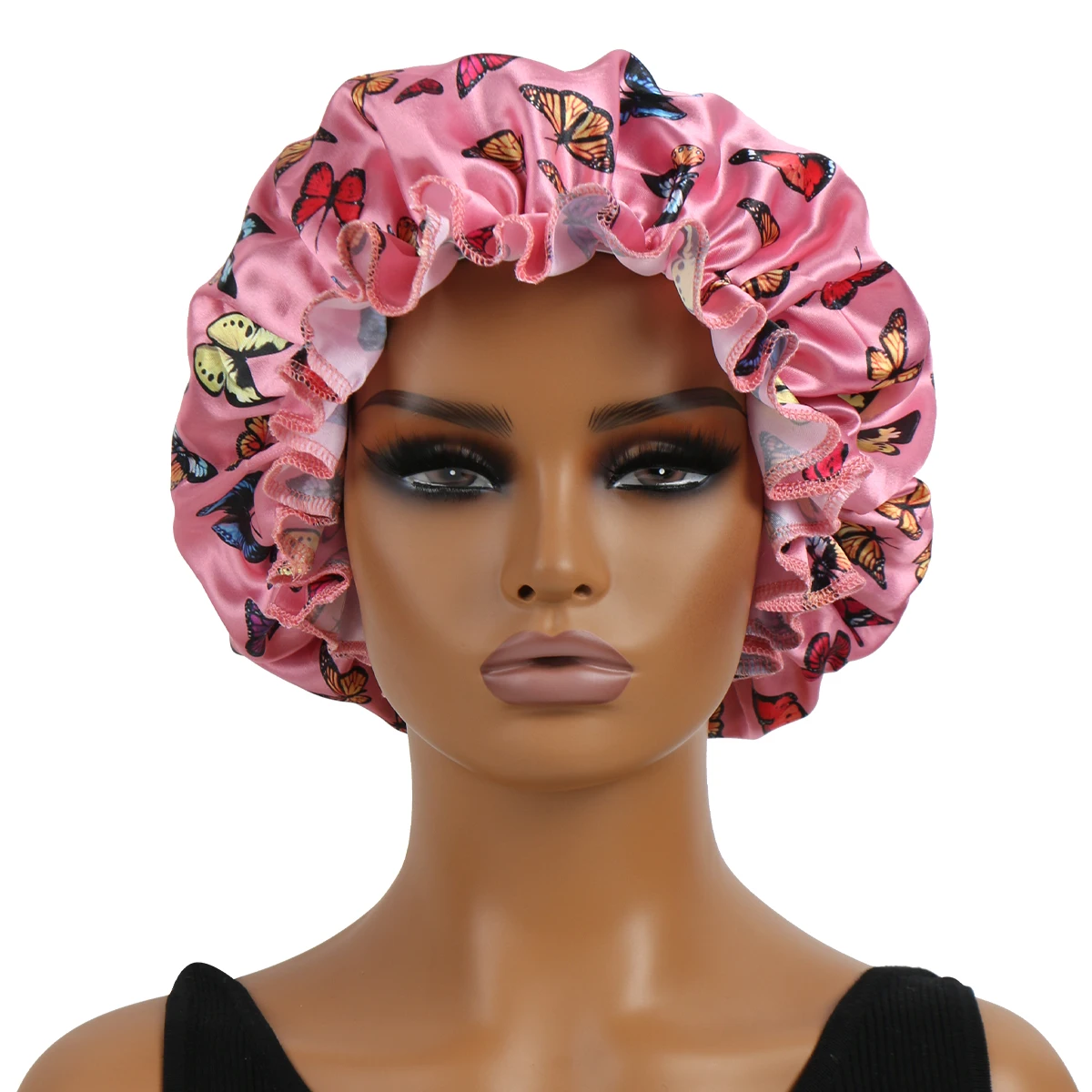 Unisex Soft Sleep Cap Lightweight Breathable Fabric Anti-Puffiness Comfortable Sleep Hat for Curly And Straight Hair Ladies Slee