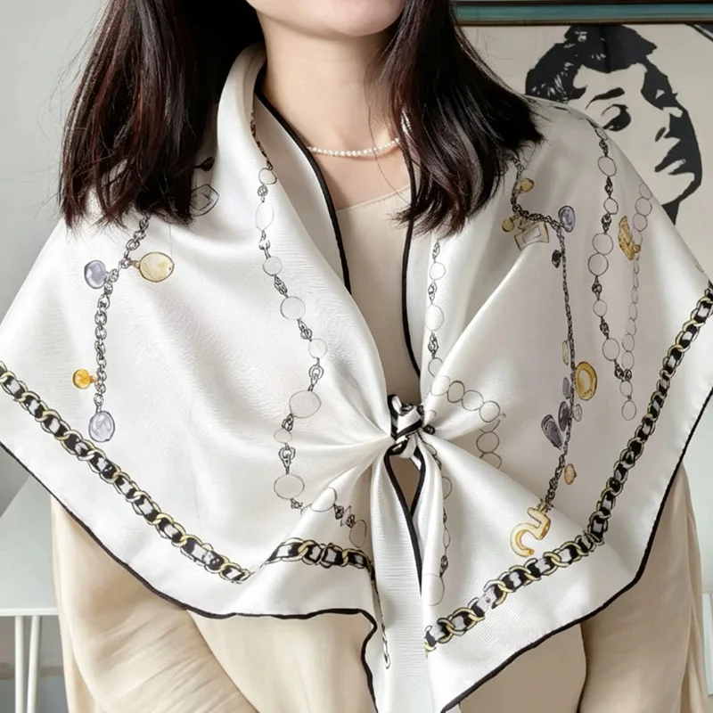 silk-scarf-women's-necktie-shoulder-shawl-versatile-fashionable-geometric-print-twill-weave-thickened-autu