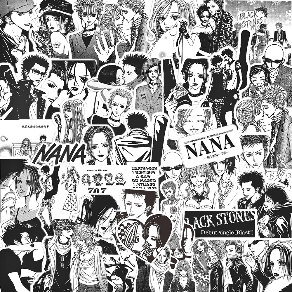 

10/30/65pcs Classic Anime NANA Stickers Japanese Black White Manga Decals DIY Scrapbook Phone Suitcase Cool Sticker Decoration