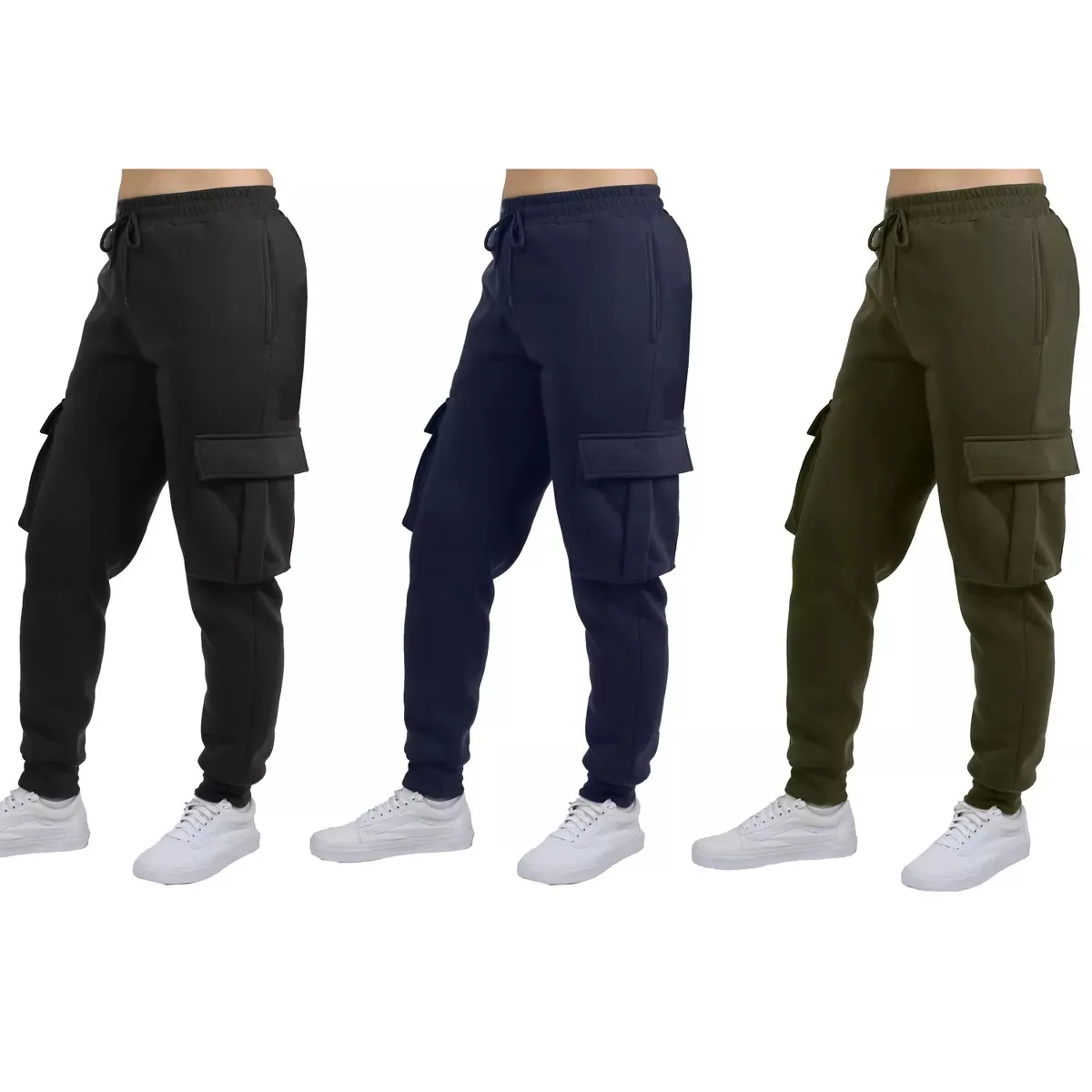 Men's Sweatpants Straight Fit Joggers for Sports and Streetwear Loose Oversized Drawstring Long Pants Men Multi-pocket Pants