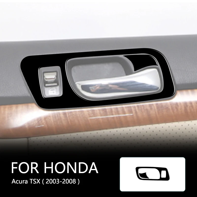 

Passenger Inner Door Handle Panel Brand New ABS Gloss Black Stickers For Acura TSX 2003 2004 2005-2008 Car Interior Accessories