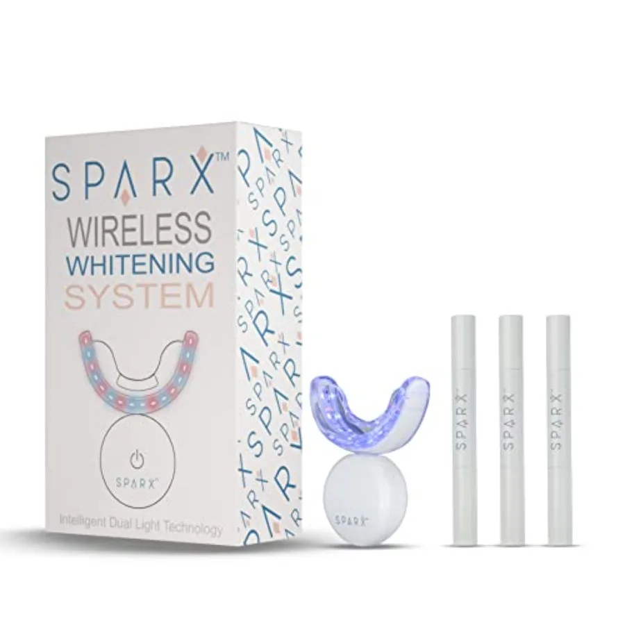 

Беспроводной набор для отбеливания зубов с LED-лампой для чувствительных зубов, удаляет пятна от кофе, курения, вина, отбеливает улыбку на длительное время