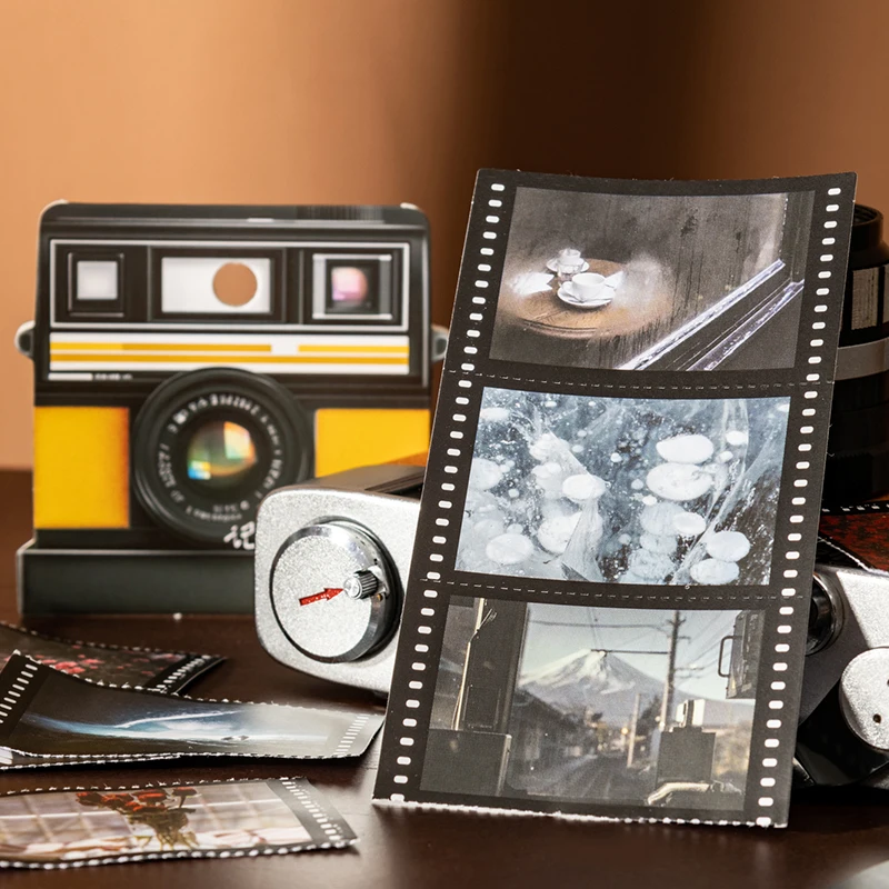 Adesivo de tema de filme de tira longa, adesivos de paisagem, colagem de conta manual para moldura de foto, caixas de calendário, decoração de scrapbook