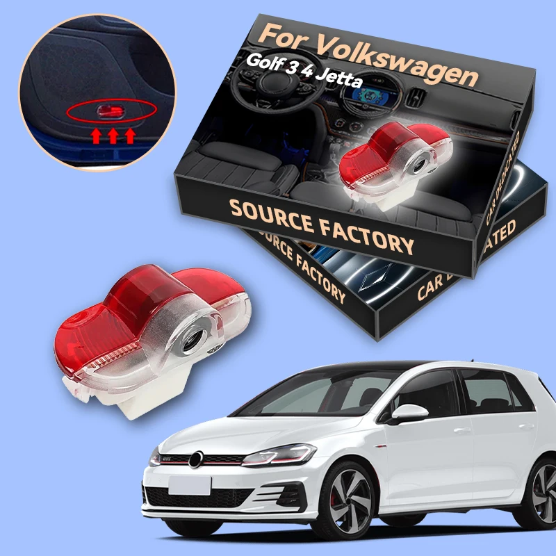

2026 Hot Sticker LED Car Door Interior Lights Bulb Decorative Lamp Accessories For VW Caddy MK3 Beetle Bora Sharan Touran Polo G