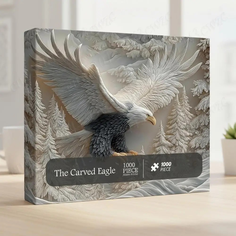 منحوتة النسر بازل قطع 1000 قطعة مهيب أصلع النسر لغز الهدايا صندوق ممارسة التفكير الدماغ الألغاز لعبة ديكور المنزل #1