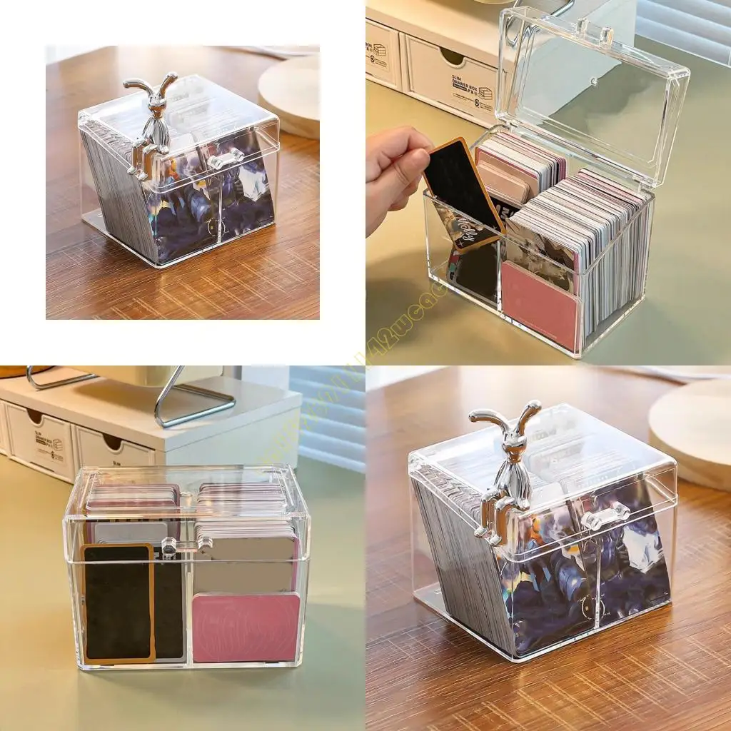 

Simple Design Clear Card Box Card Holder Protects Business Cards Collectible Game Cards Scratching DXAD