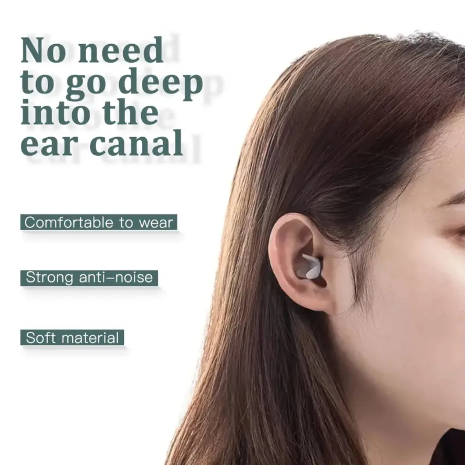 4 أزواج من سدادات الأذن السيليكون المريحة القابلة لإعادة الاستخدام للنوم والعمل والسباحة مع تقليل الضوضاء بشكل ممتاز - مقاس مثالي، Co