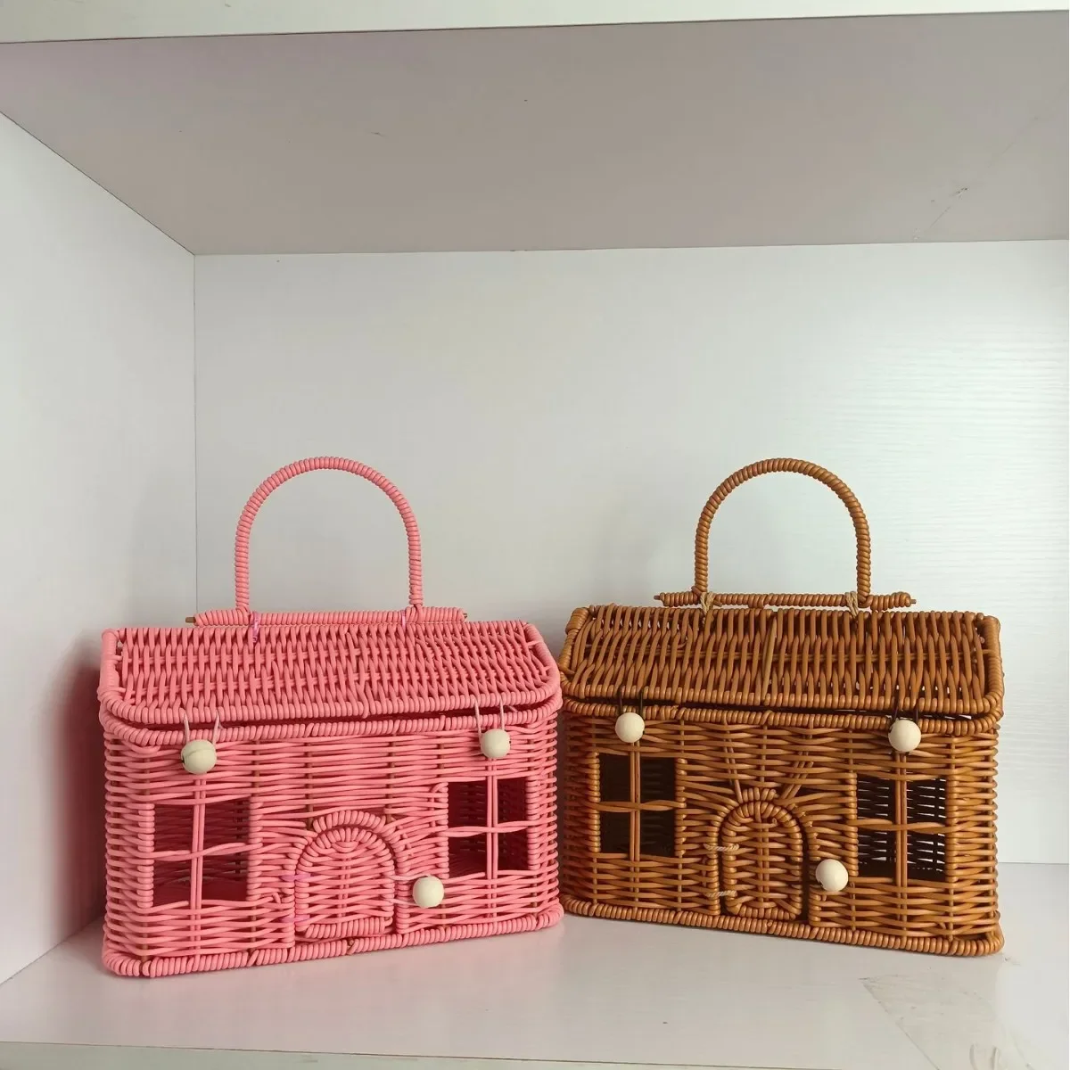 

Imitation Vine Weaving Handheld Retro Box Handheld Basket