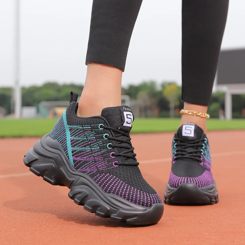 

2026 Women's Spring Mesh Sneakers Fashion Thick soled Running Shoes Casual Comfortable Dad Shoes