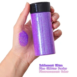 1Bottle 80G/2.85OZ Holographic Iridescent Nail Glitter  1/128