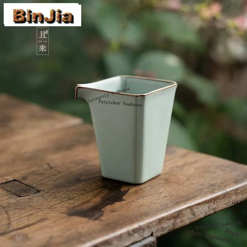 

Элегантный фарфоровый кувшин для чая Azure Ru Kiln Zen с треснутой глазурью, разделение ча-хай, чашка правосудия, посуда для напитков, украшения, принадлежности