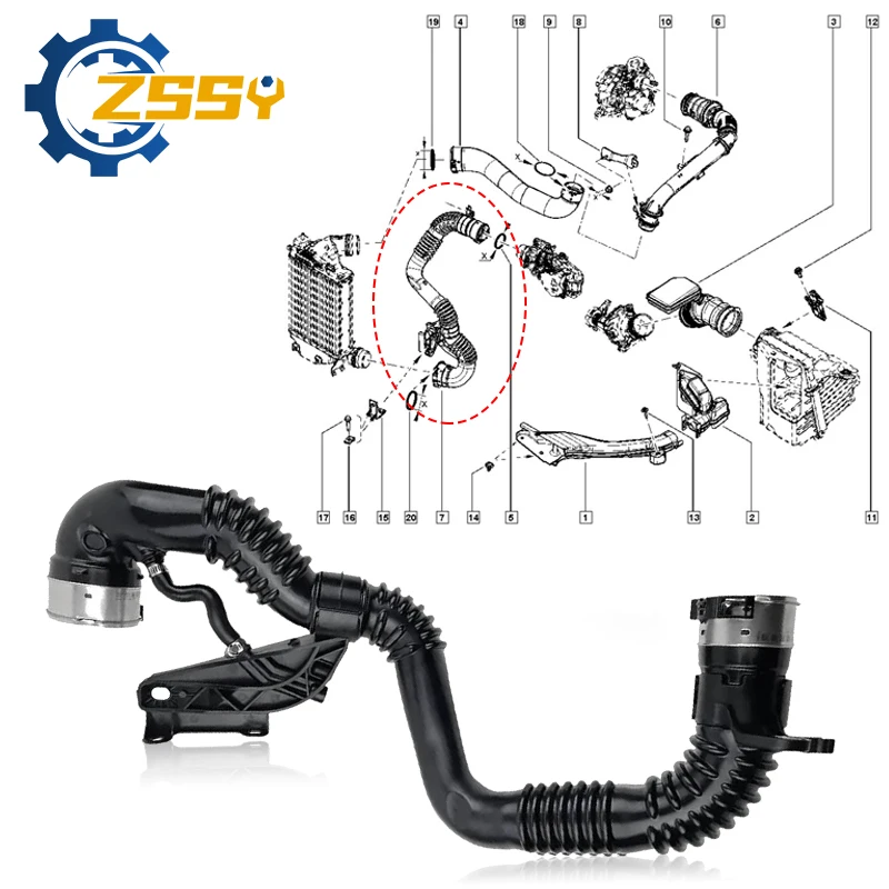 14460HX40B Tubo Dell'aria Di Intercettazione Turbo Per Nissan Qashqai Ii Suv J11 2013-2024 1.6 Dci Tubo Dell'aria Turbo 14460HX40D 144604BE2B