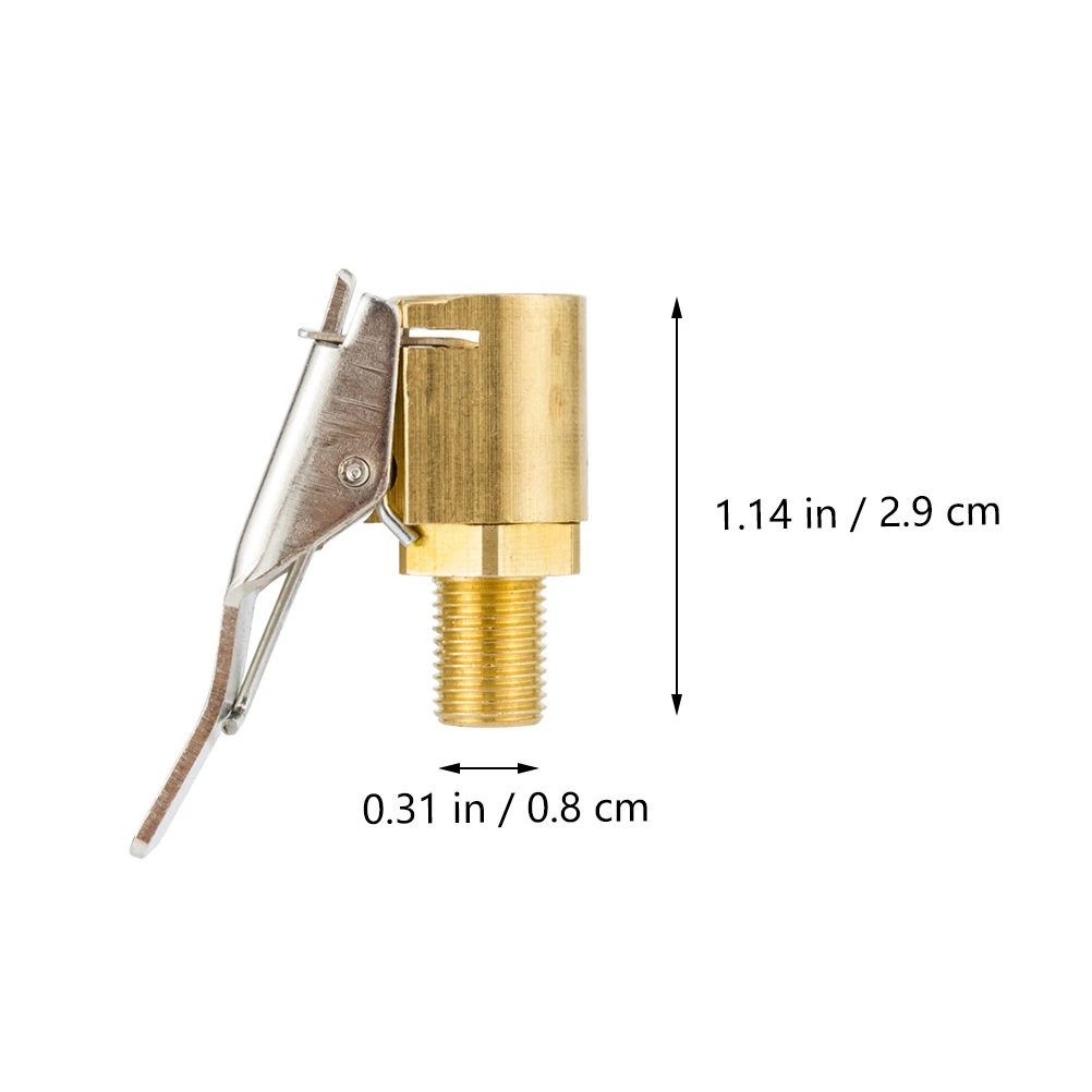 

4pcs Tire Inflator Air Pump Nozzle Brass Thread Open End Air Chuck 8Mm Tyre Valve Car Pump Accessories Connector