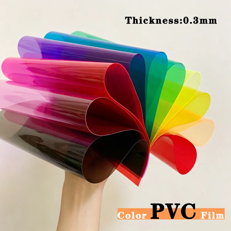 A4  Colored Clear Film Translucent Hard Sheet Transparent Multi-use Sheet Colored Acetate 0.3mm Thick Light Filter Gel Sheets