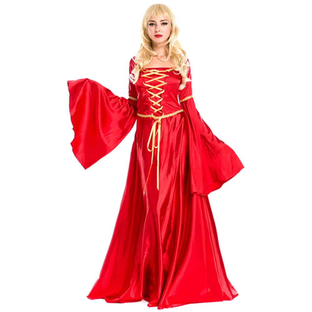 Vintage Palace Costume Medieval Punk Dress Cosplay Halloween Costume Women Carnival Party Disguise Princess Victorian Dress Robe