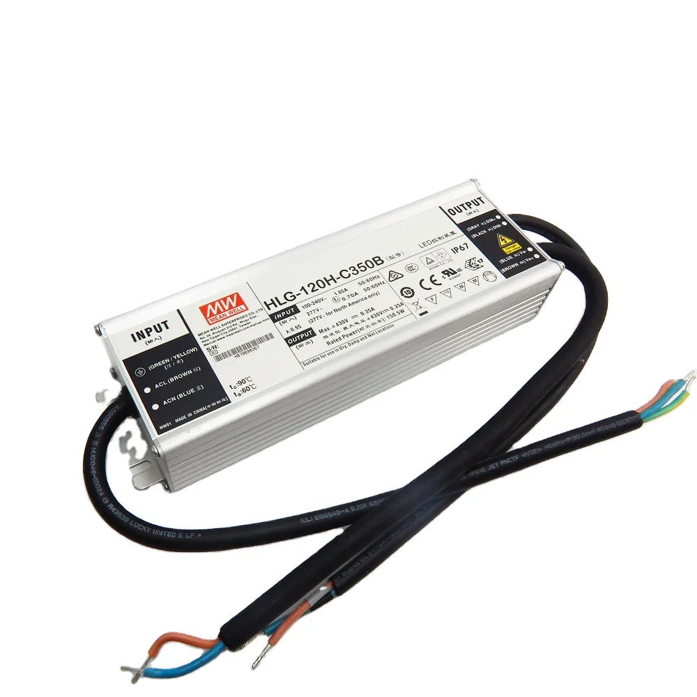 40w to 480W led driver HLG series 7yrs ul ce 150watt 350ma led dimmable driver HLG-120H-C350B