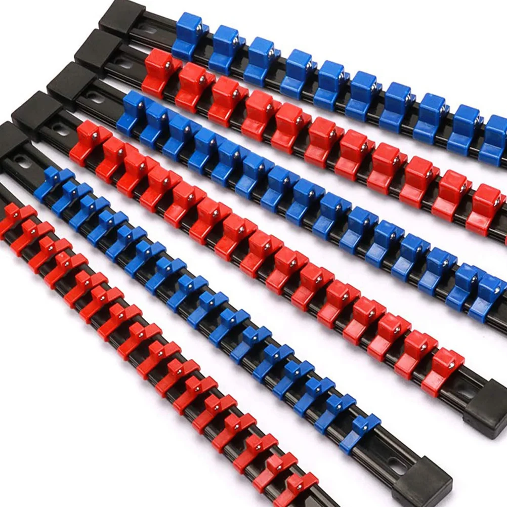 Organizer na nasadki 6 szt. 1/4”, 3/8”, 1/2” Przenośny uchwyt na szyny do skrzynki narzędziowej, tacki na nasadki, organizery do przechowywania nasadek, narzędzia ręczne