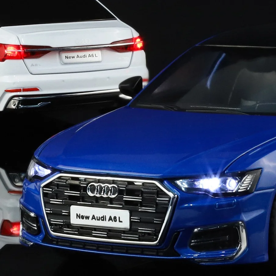 Nieuwe 1:24 AUDI A6 Legering Model Auto Speelgoed Diecasts Casting Pull Back Geluid en Licht Auto Speelgoed Voor Kinderen voertuig