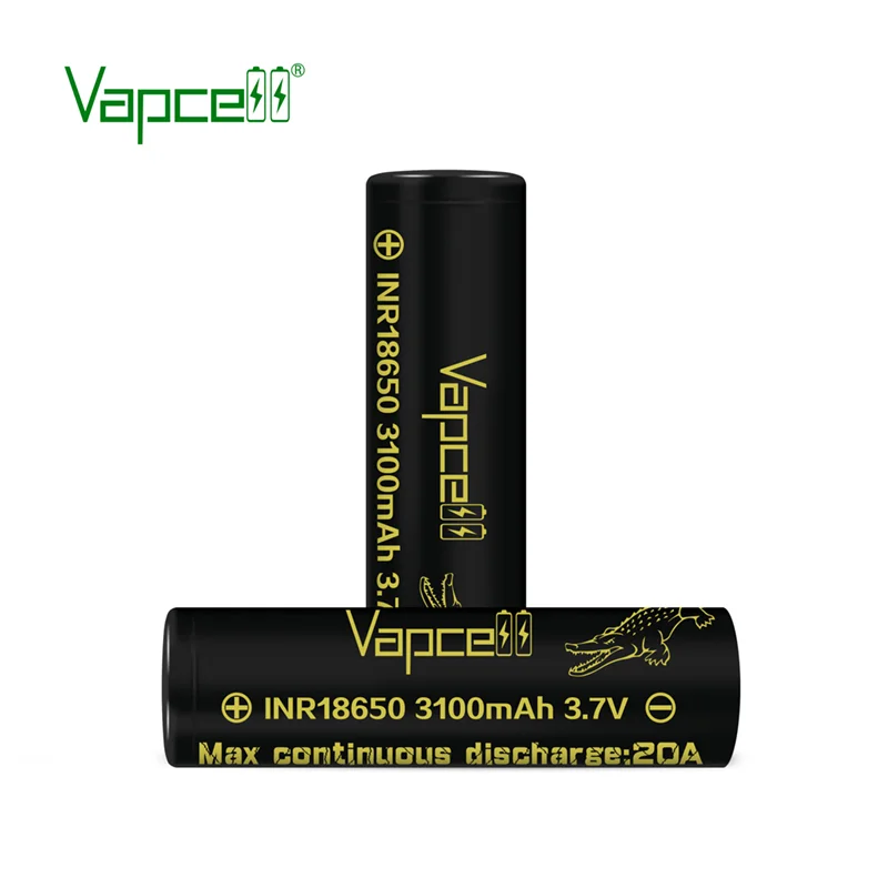 ต้นฉบับแบตเตอรี่โทรศัพท์ vapcell INR 18650 3100มิลลิแอมป์ต่อชั่วโมง20A แบตเตอรี่3.7โวลต์แบตเตอรี่ลิเธียมแบบชาร์จไฟได้ในปัจจุบันสูงสำหรับไฟฉาย boxmod