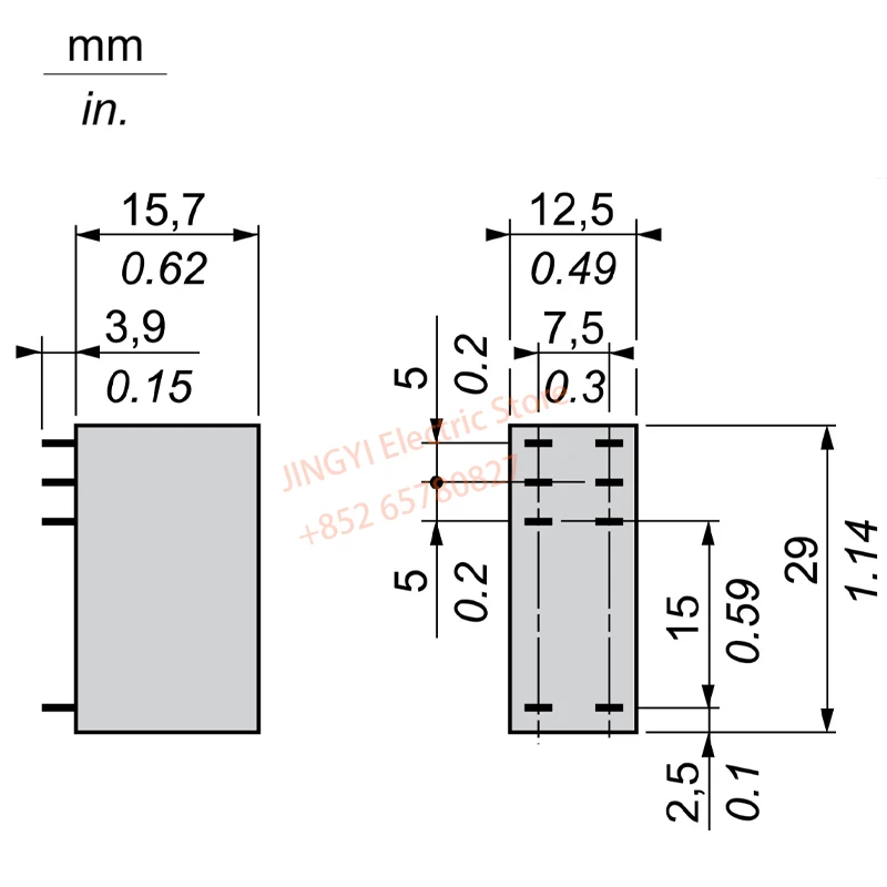 Schneider Original RSB2A080M7 small relay,2 C/O - 220 V AC - 8 A RSB connector type intermediate relay - no test button 2NO+2NC image 2