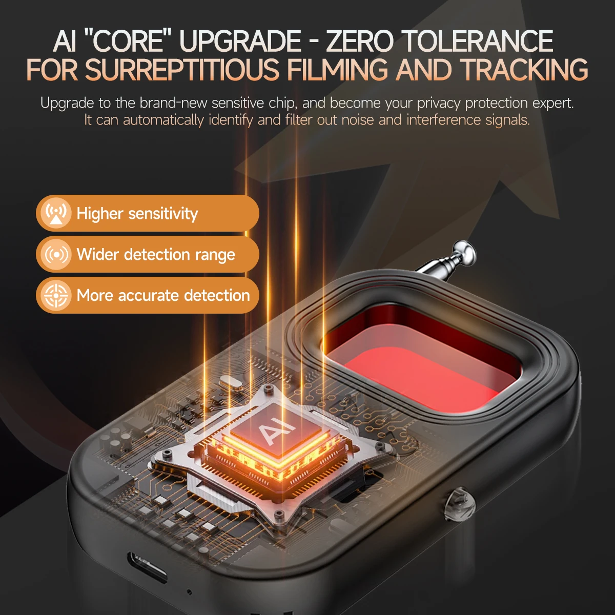 Y66 كاشف الكاميرا الخفية مكافحة سيارة لتحديد المواقع المقتفي جهاز الاستماع علة RF اللاسلكية جميع أدوات الماسح الضوئي إشارة الحماية الأمنية