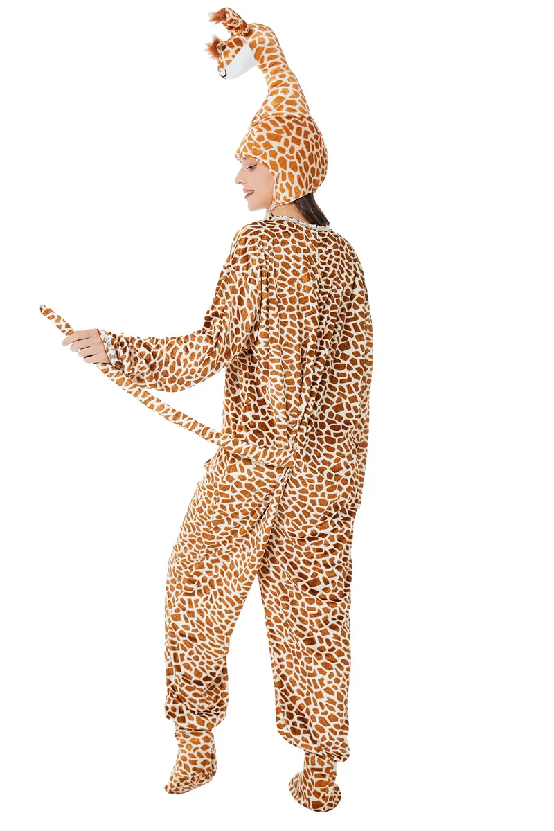 Costume da giraffa per adulti Costume da Cosplay per animali Halloween Fancy Jumpsuit Set Costume da spettacolo teatrale