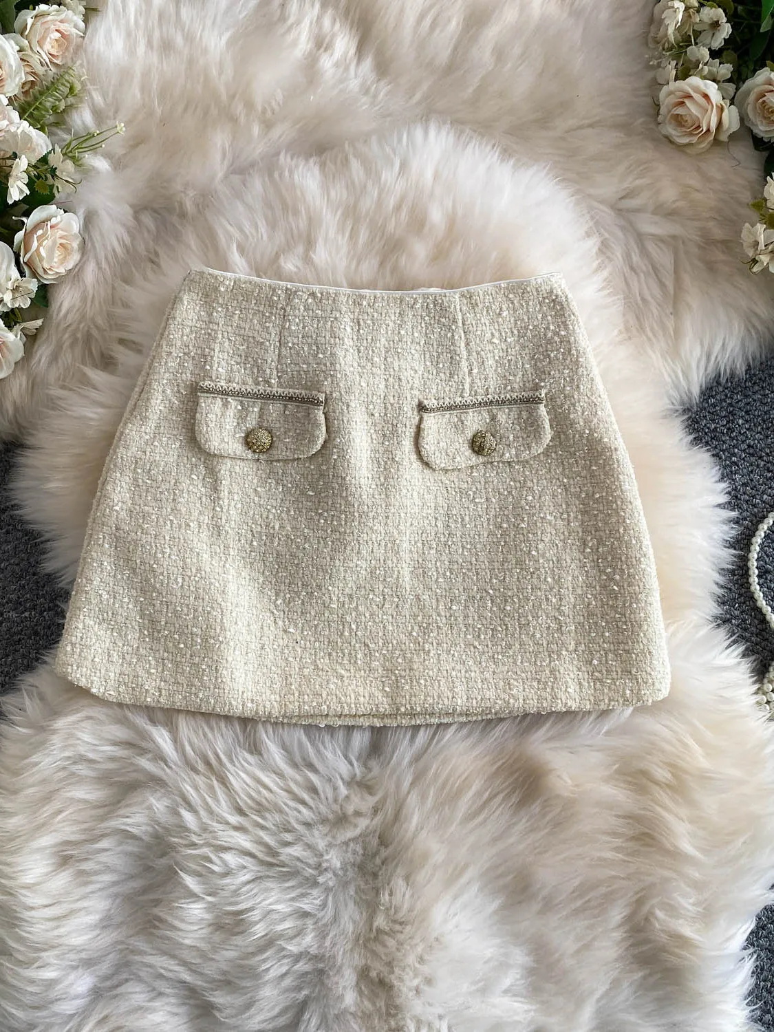 Stylish Slimming High Waist Knitted Sweater Design Cozy Woolen  Skirt Fashionable Business Commute Korean Style Skirt
