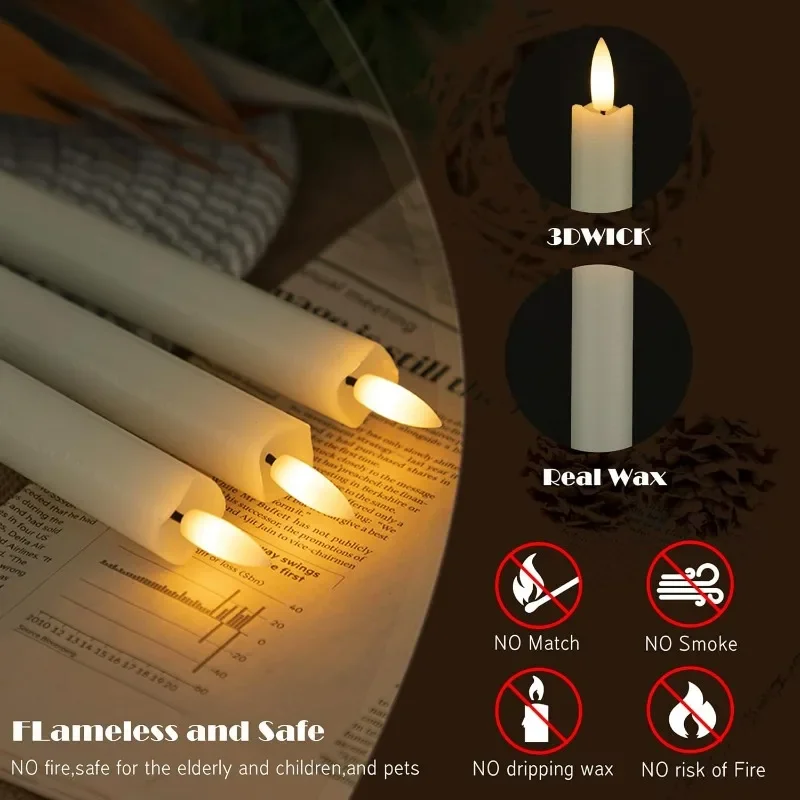كبير LED عديمة اللهب تفتق الشموع أضواء ثلاثية الأبعاد الفتيل بطارية عيد الميلاد محاكاة طويلة التعامل مع الشموع نافذة الشموع الكهربائية مصابيح