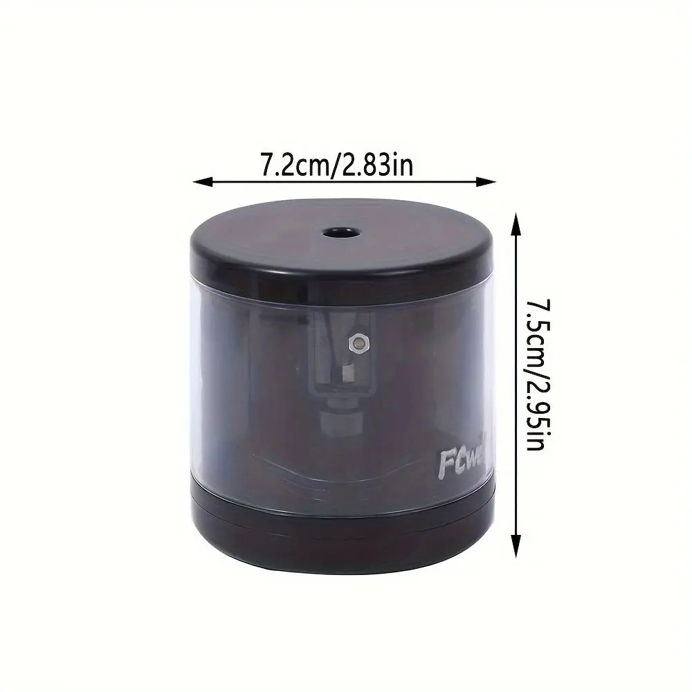 1pc New Electric Pencil Sharpener, Plastic Automatic Pencil Sharpener,Equipped With 2 AA Batteries for Use (Excluding Batteries)