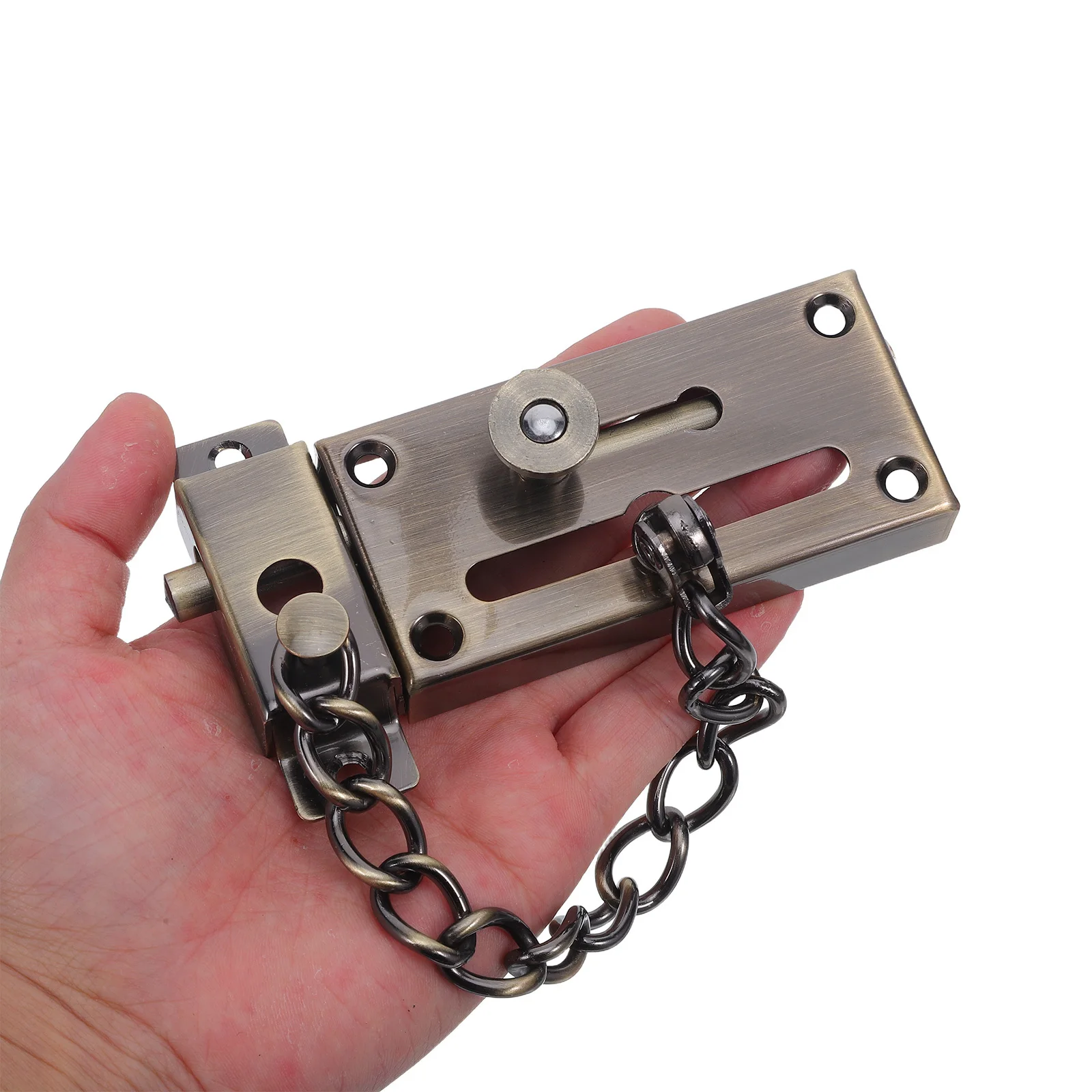 

Stainless Steel Long Chain Door Lock Reinforced Security Door Chain Interior Sliding Latch Privacy Lock Bedroom Entry Safety